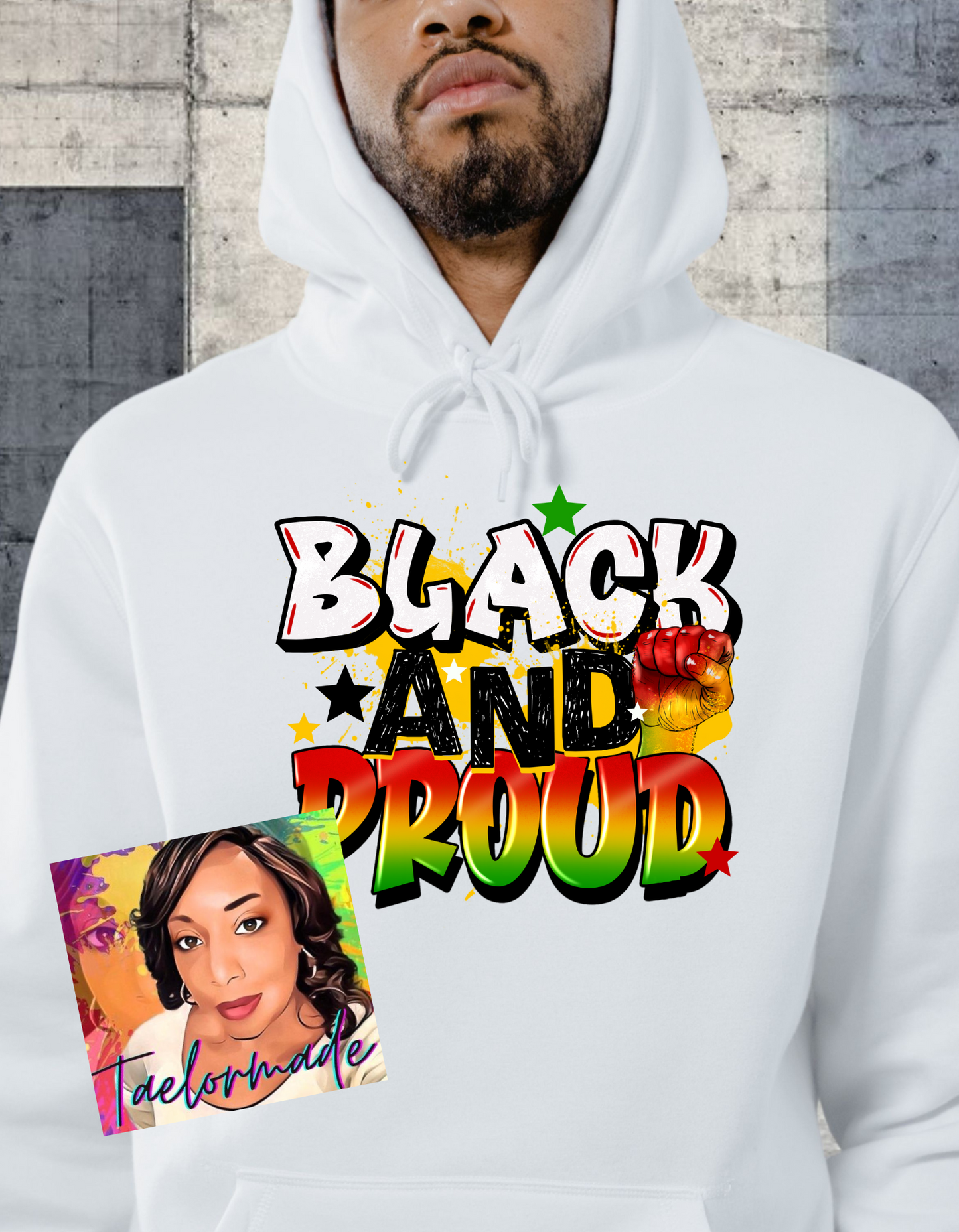 Unisex Black and Proud DTF Hoodie