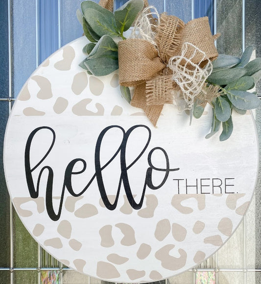 Hello Round Door Sign