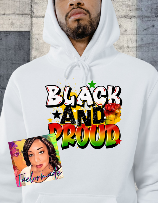 Unisex Black and Proud DTF Hoodie