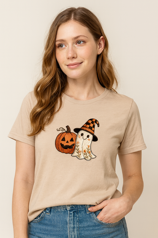 Pumpkin Faux Embroidery Shirt- DTF