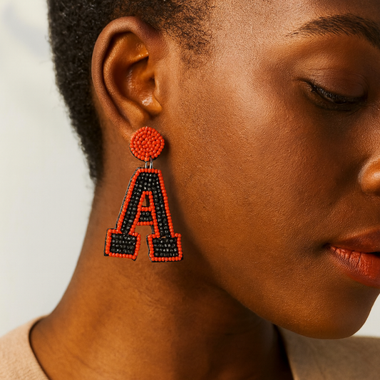 Orange A earrings