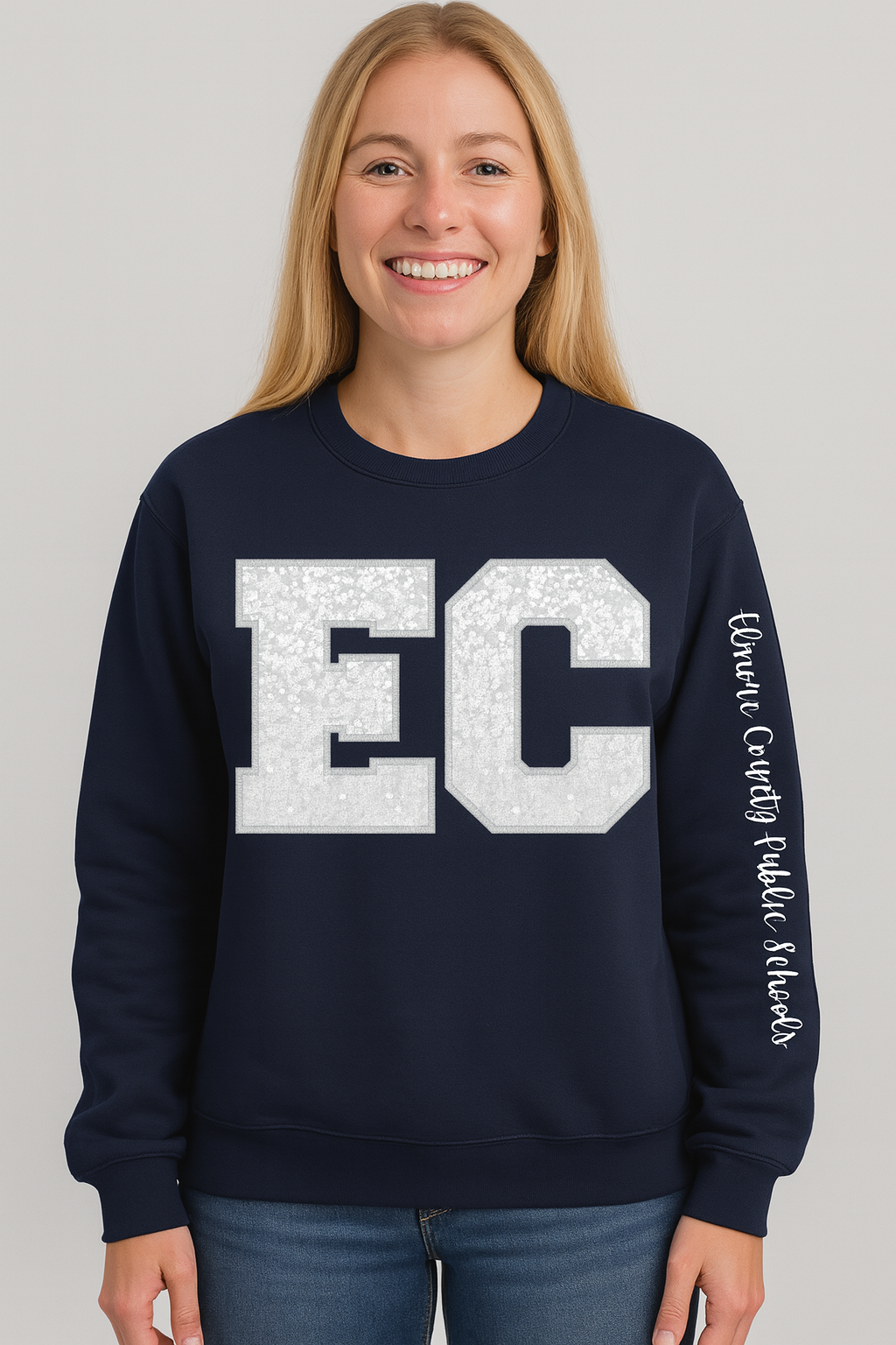 Elmore County Faux Embroidered Sequin Sweatshirt - DTF