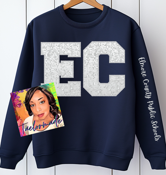 Elmore County Faux Embroidered Sequin Sweatshirt