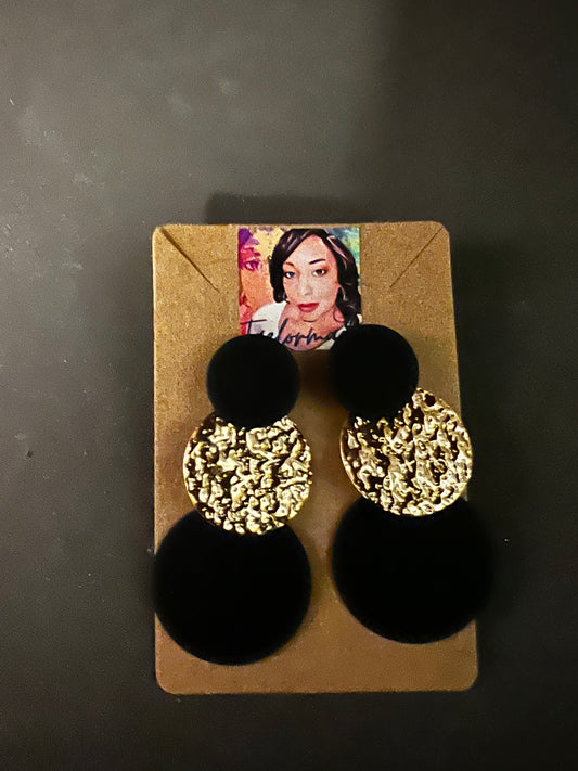 Black and Gold Earrings