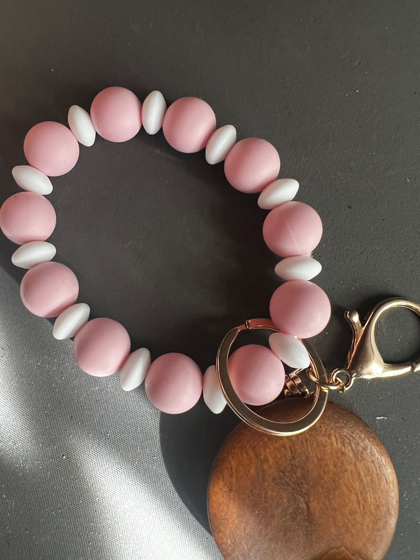 Personalized Wooden Bead Keychain