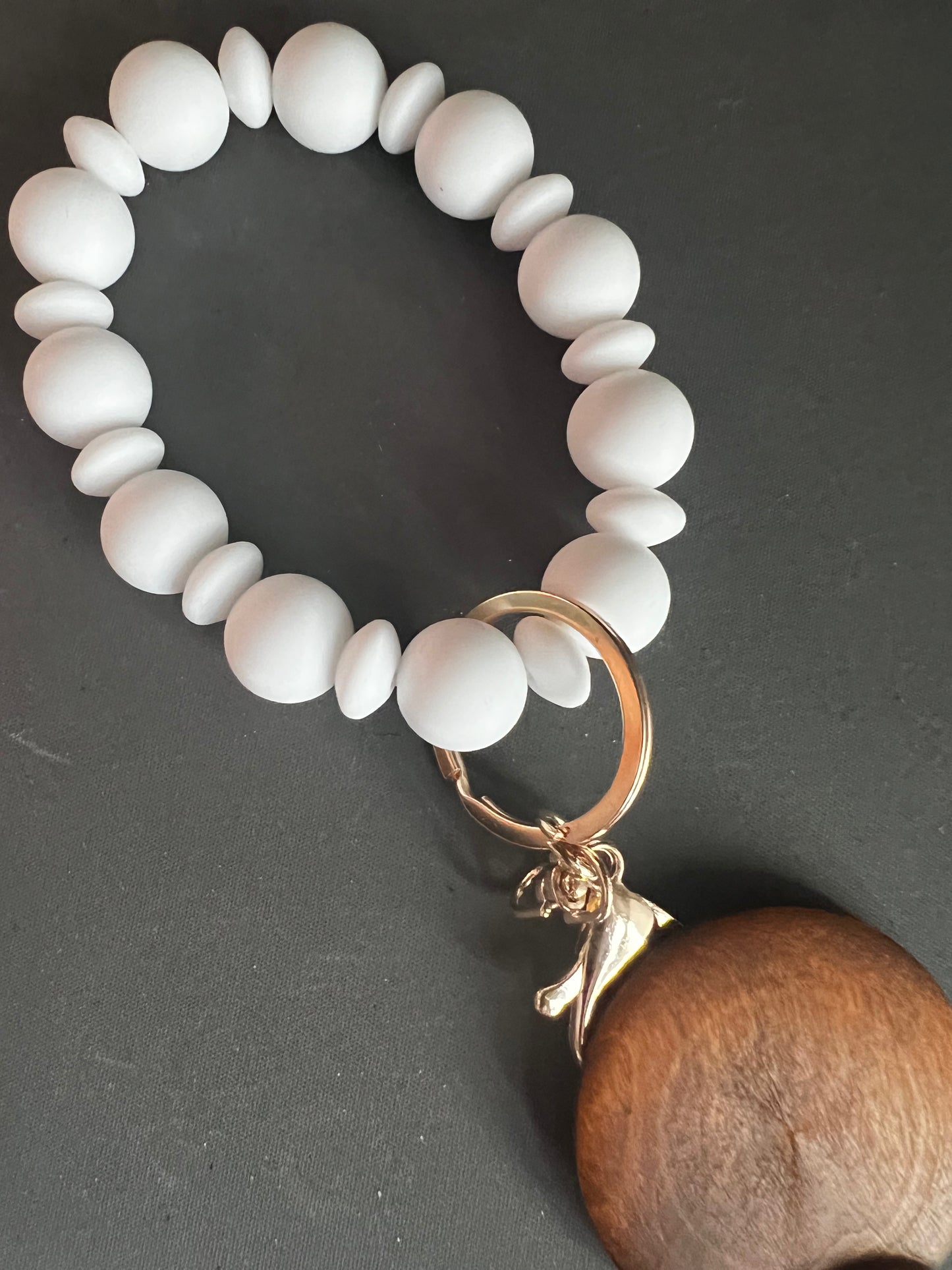Personalized Wooden Bead Keychain