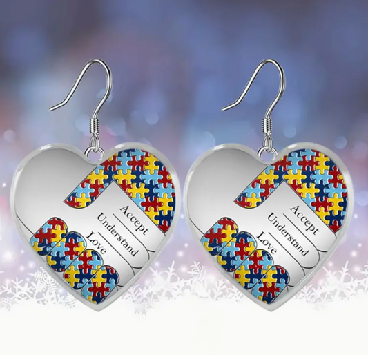 Heart Shaped Autism Earrings