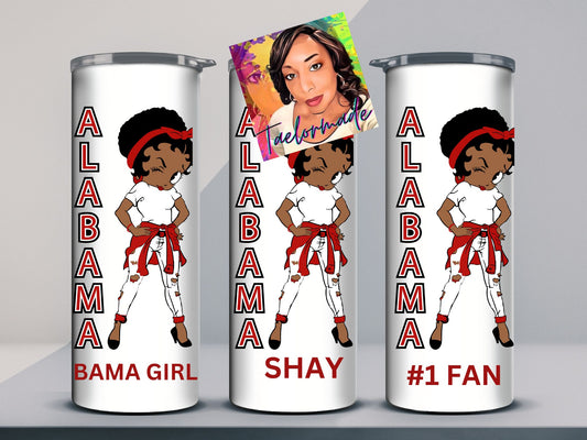 Alabama Betty Boop Tumbler (Personalized).