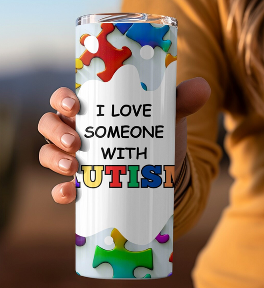 20 oz. Stainless Steel I Love Someone With Autism Tumbler
