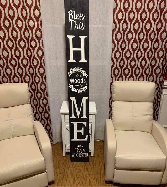 Bless This Home Vertical Sign