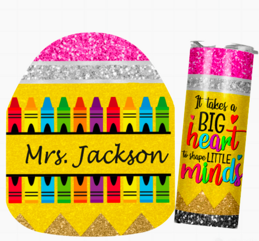 It Takes A Big Heart To Shape Little Minds Lunch Tote and Tumbler Set