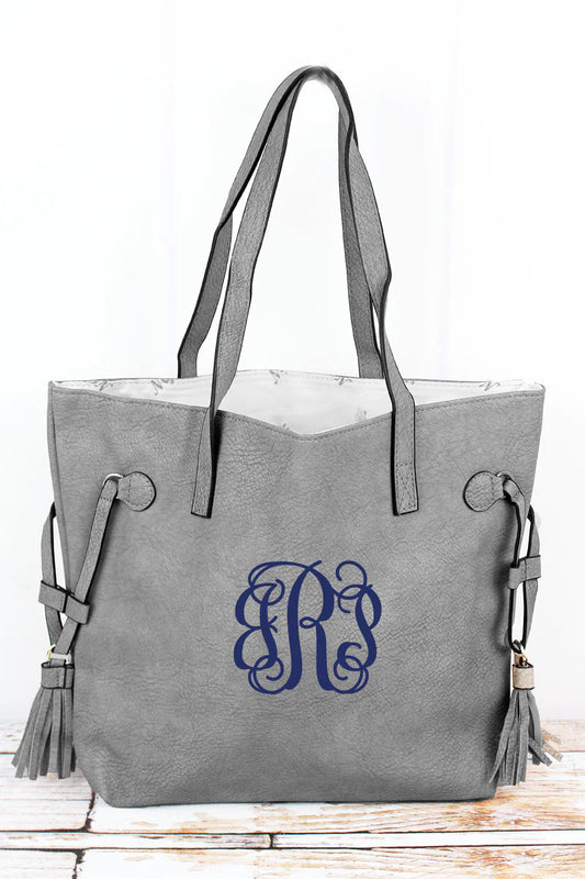Gray Monogrammed Purse