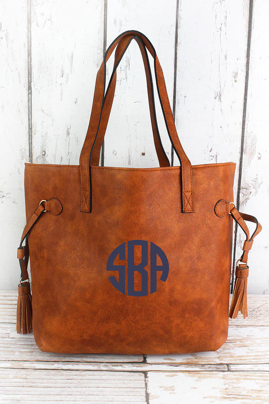 Light Brown Monogrammed Purse