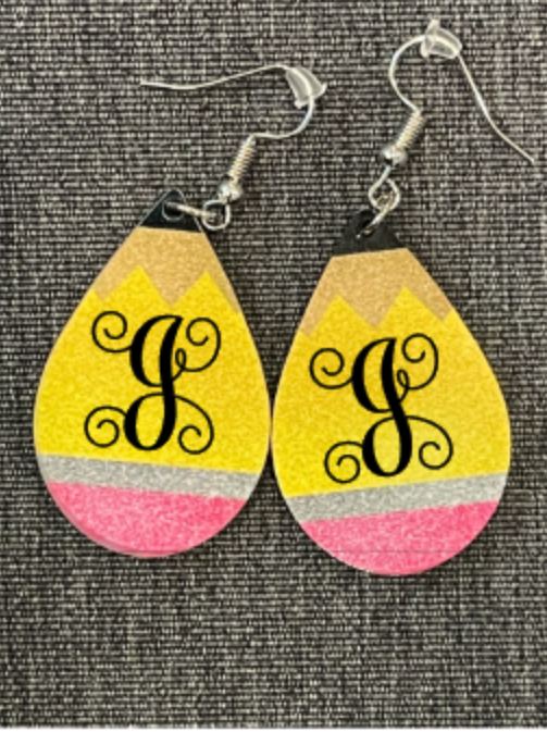 Personalized Pencil Earrings